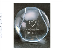 Tennis Ball Personalized Crystal Paperweight