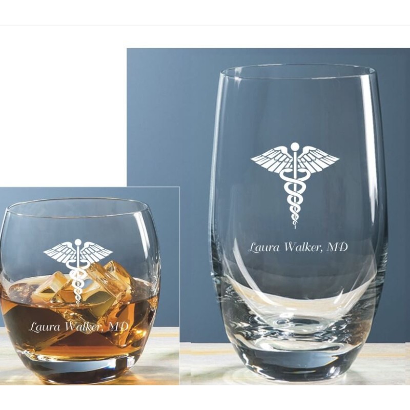 Classic Round On the Rocks & Beverage Glasses Customized