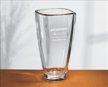 Elegant Crystal Vase with Large Engraving Area - Peace