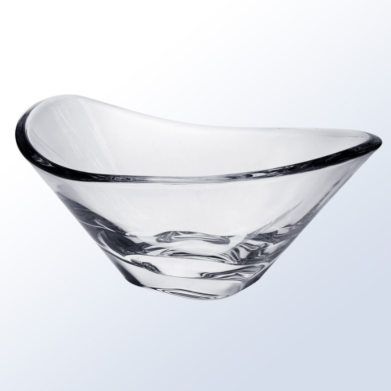 Slanted Engraved Non Lead Crystal Bowl - Cosmopolitan
