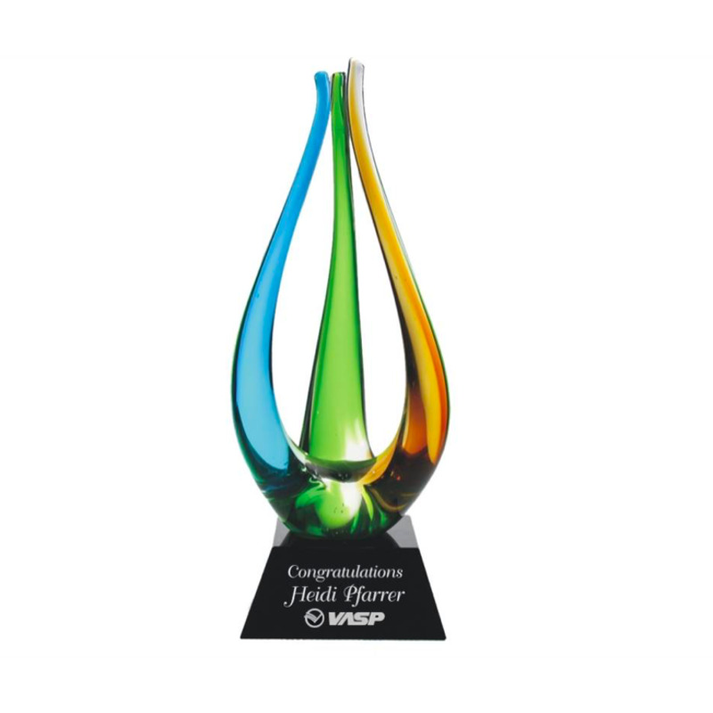 Trinity Art Glass Award Custom Engraved