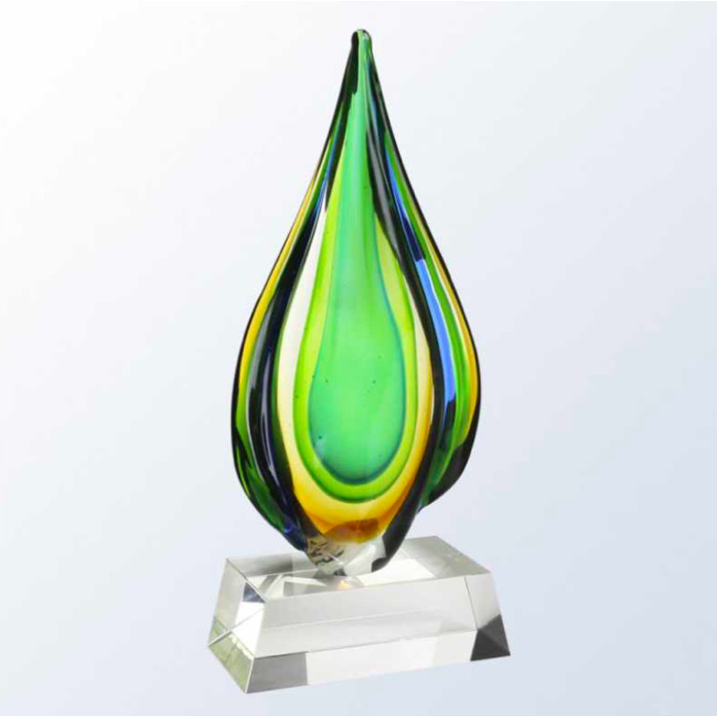 Turquoise Tear drop Glass Award - Killeen