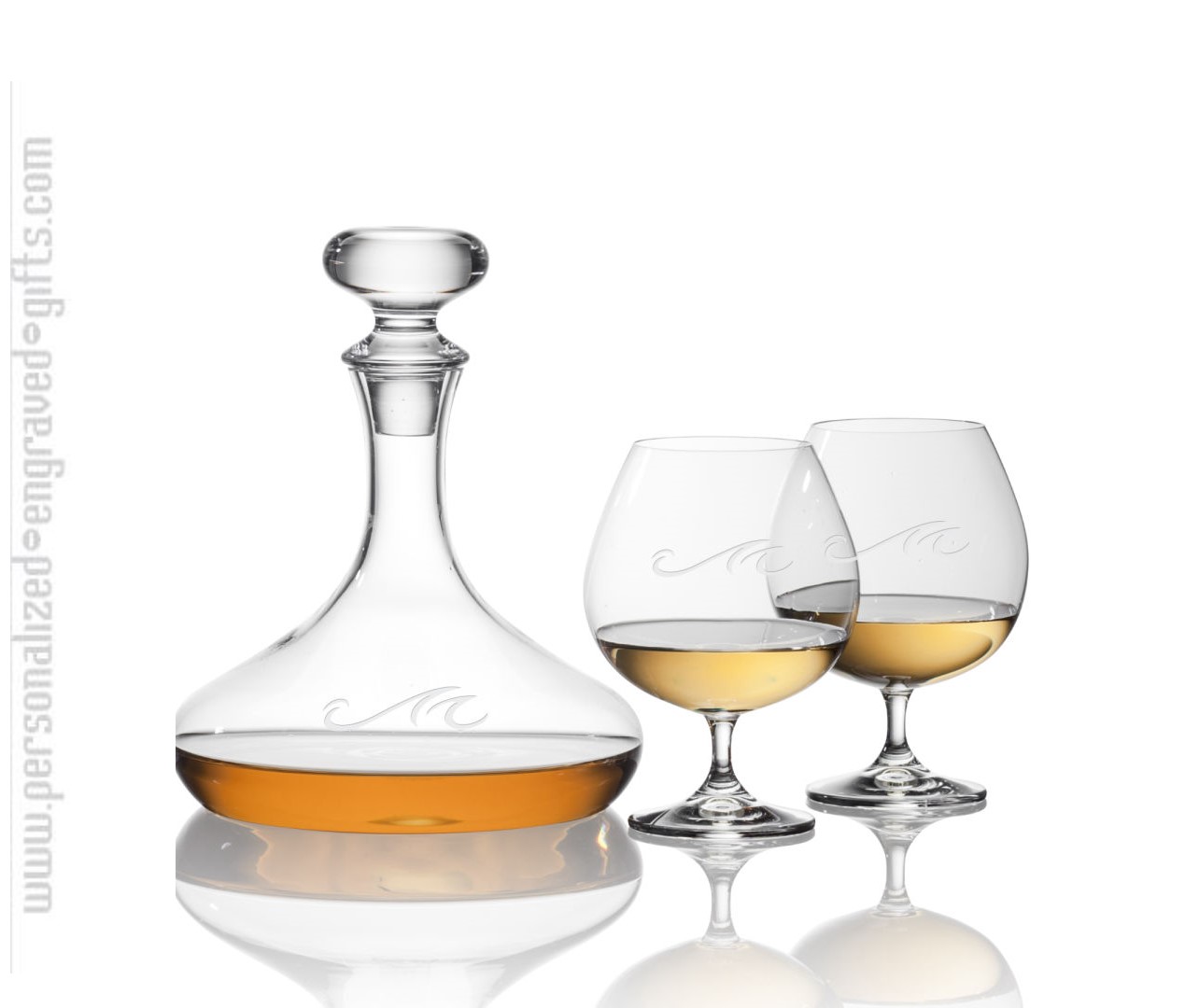 Brandy Gift Set with Long Neck Decanter and 2 Brandy Glasses