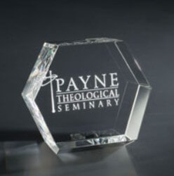 Hexagon Optic Crystal Personalized Paperweight