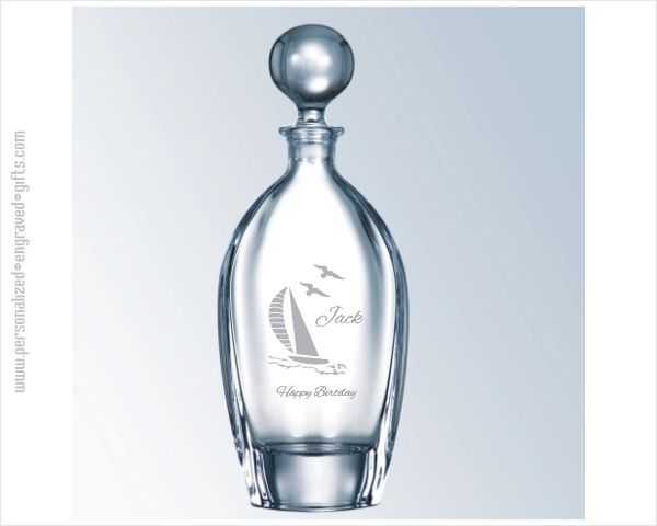 Celestial Personalized Crystal Decanter with Round Stopper