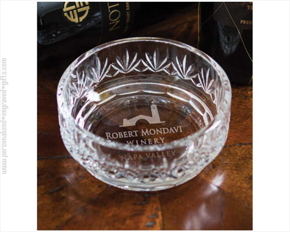 Engraved Lead Crystal Wine Coaster - Tiffany