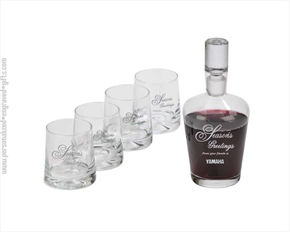 Personalized Clear Glass Decanter Set - Riley