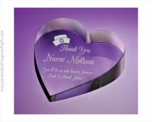 Personalized Pure Optical Crystal Heart Paperweights 