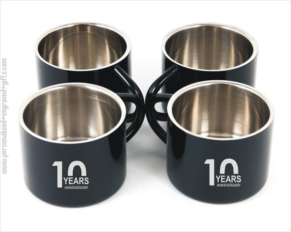 Personalized Black Stainless Steel Espresso Shot Glasses