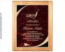 Engraved Cherry Wooden Plaques - Victory Star Series