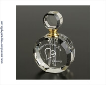 Crystal Engraved Round Perfume Bottle Keepsake - The Zoe