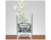 Impressive Glass Pocket Vase Deep Engraved, The Donald