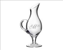 Engraved Wine Decanter with Handle & Pedestal 