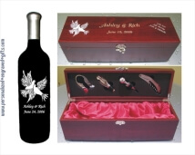 A Beautiful Gift Set for the Wedding Couple an Engraved Wine Bottle & Matte Finished Wine Box
