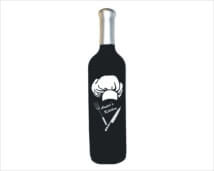Engraved Wine Bottle - Chef Hat Design