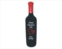 Engraved Wine Bottles Heart Design # 7