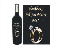 Engraved Wine Bottles - Proposal Ring