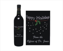 Custom Engraved Wine Bottles - Holiday Design 2