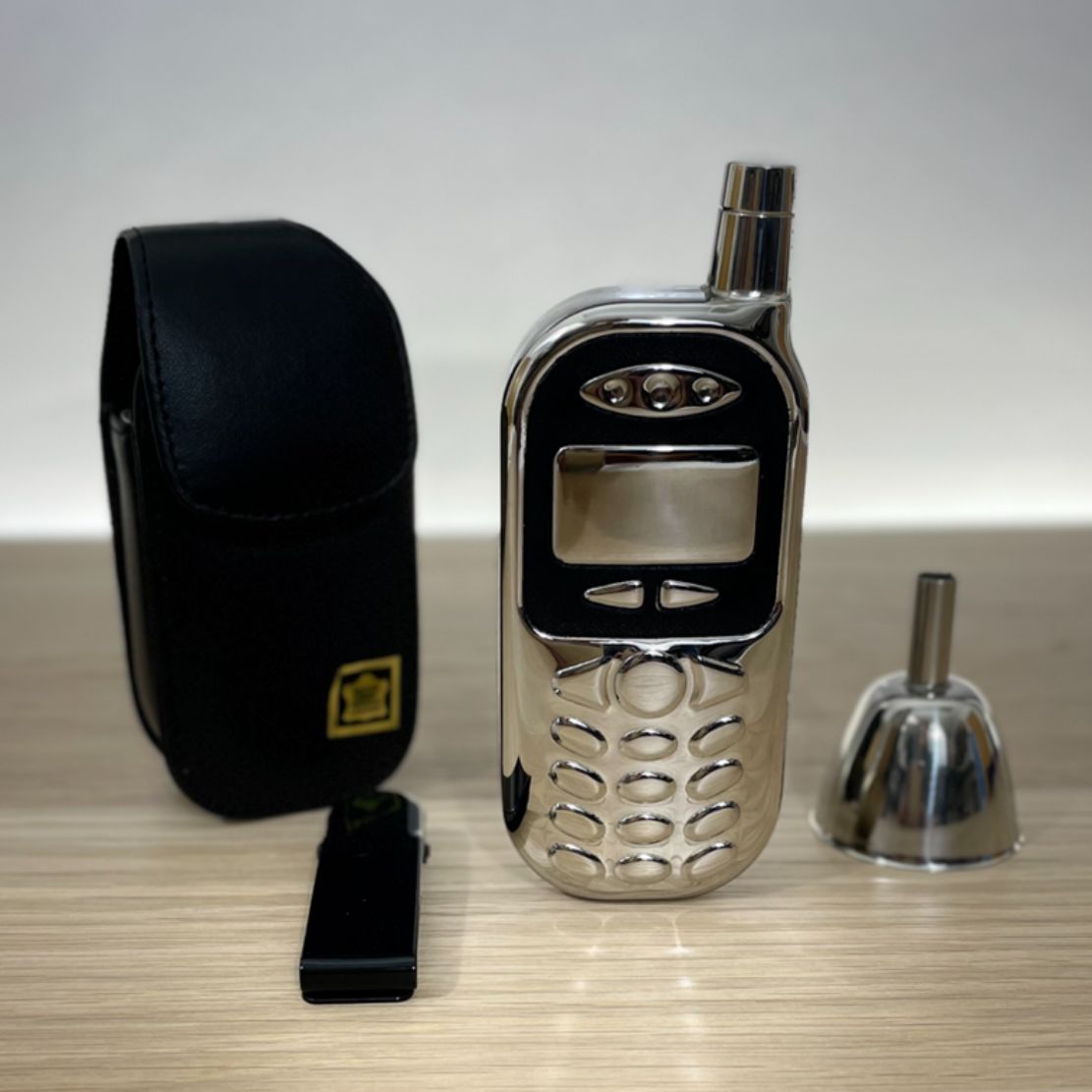 Personalized Stainless Steel Vintage Cell Phone Flask Set