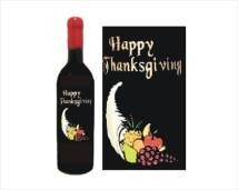 Engraved Wine Bottles - Thanksgiving Design