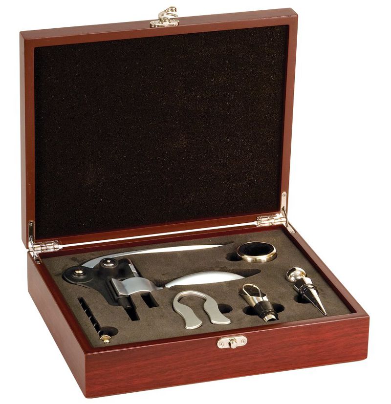 Engraved Wine Tool Gift Set with 5 Stainless Steel Tools