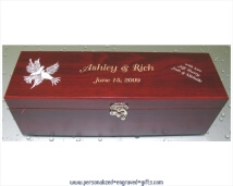 Engraved Wine Gift Box with Tools - Matte Finished Wood