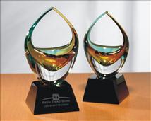 Customized Crystal Art Glass Basket Award - Simone