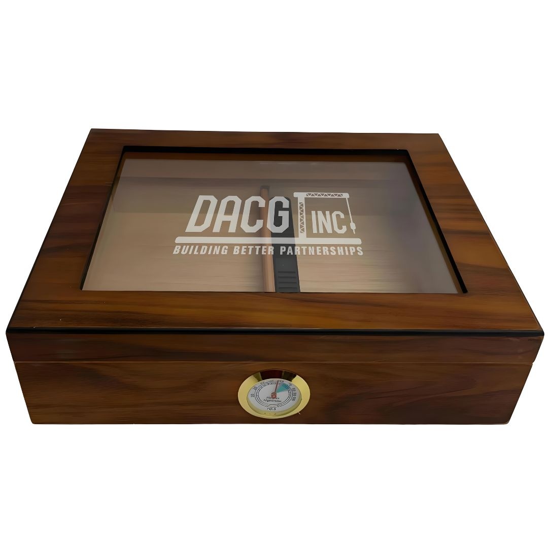 Medium Humidor with Engravable Glass Top, The Matte Finish Seco