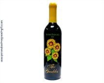 Engraved Wine Bottles - Sunflowers