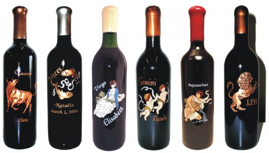 Horoscope Engraved Wine Bottles